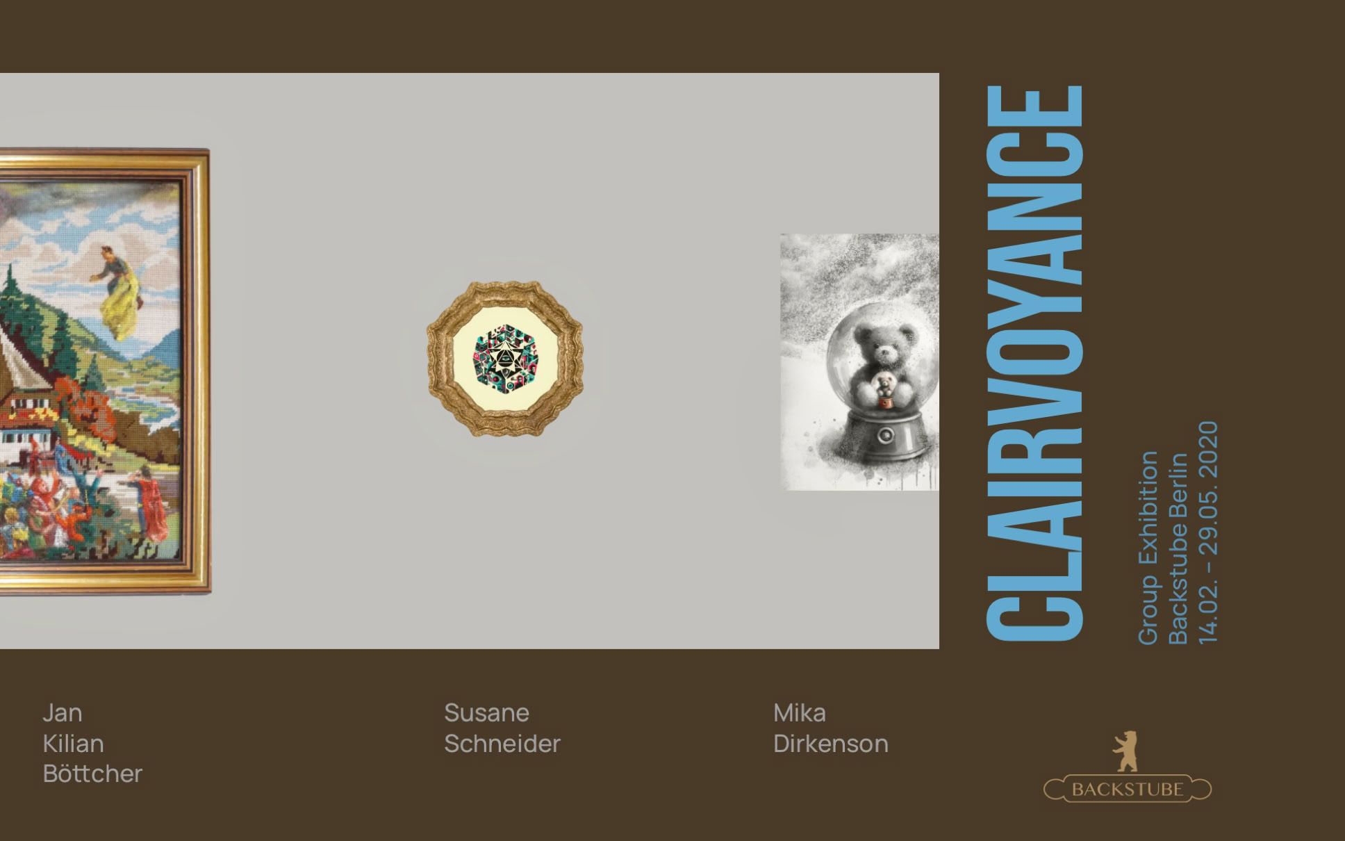 Jan Kyo (formerly as the artist Jan Kilian Boettcher) showcases his work alongside international artists at the "Clairvoyance" group exhibition in Backstube Berlin.